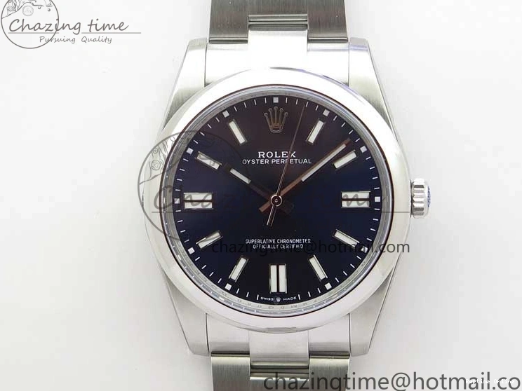 0103 FashionForward Oyster Perpetual 41mm 124300 ROF 1:1 Best Edition 904L Steel Dark Blue Dial on SS Bracelet A 2666